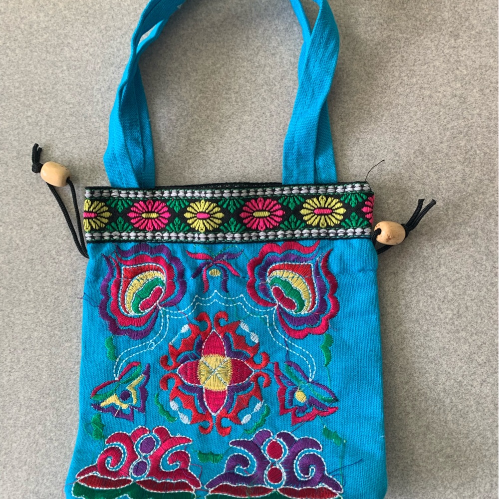 3 handmade fabric bags